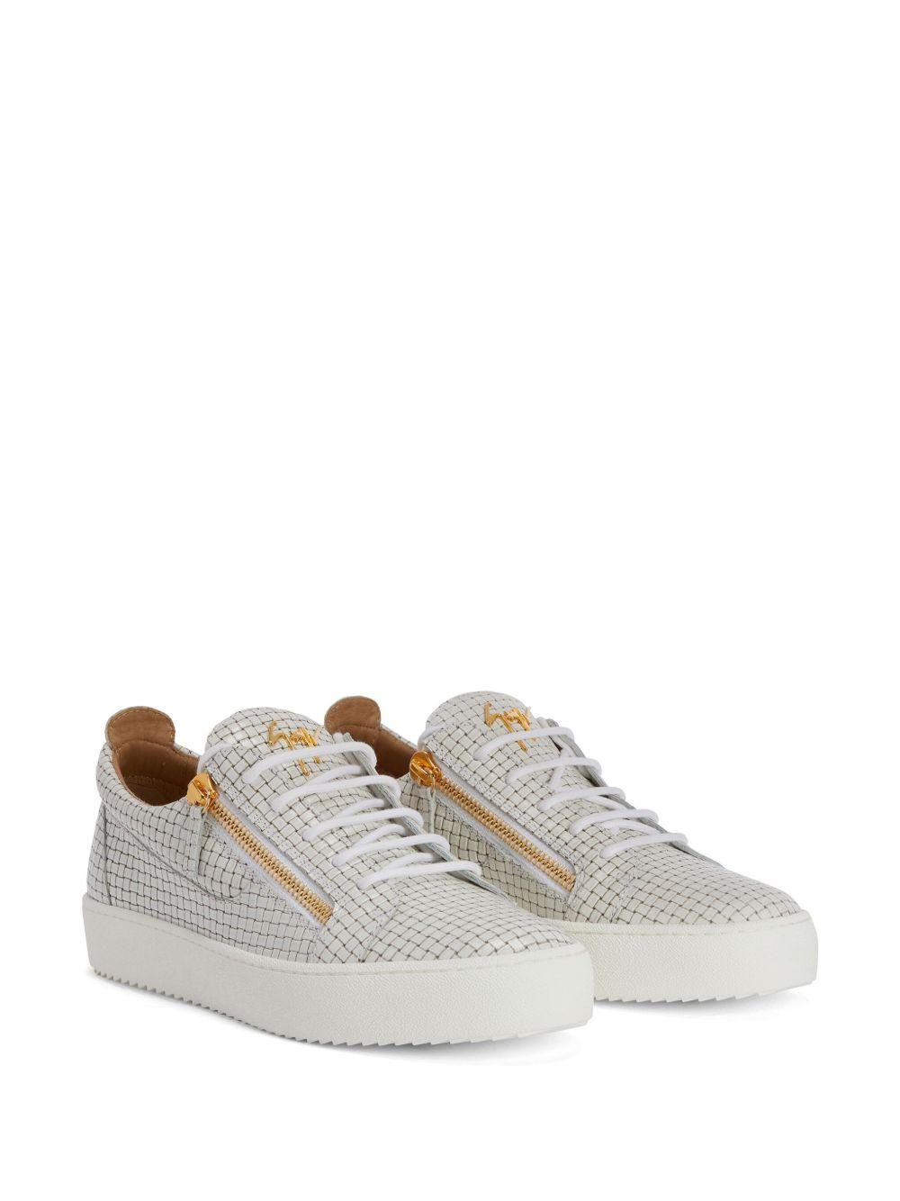 Frankie glossy woven-leather sneakers Product Image