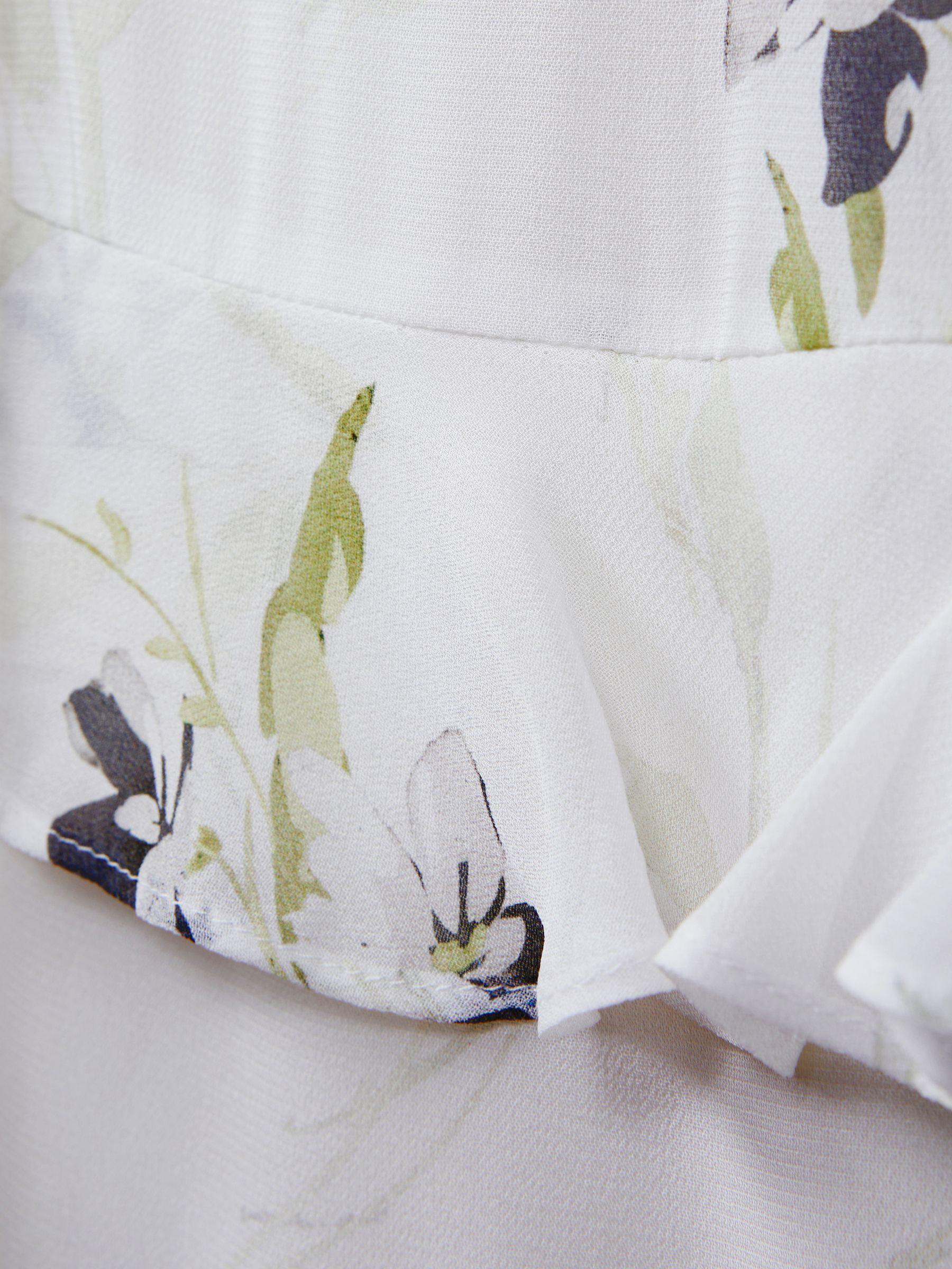 Florere Floral Tiered Mini Dress in Ivory Product Image