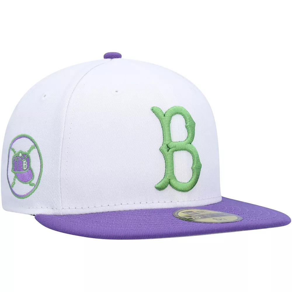 Men's New Era White Brooklyn Dodgers Side Patch 59FIFTY Fitted Hat,  Product Image