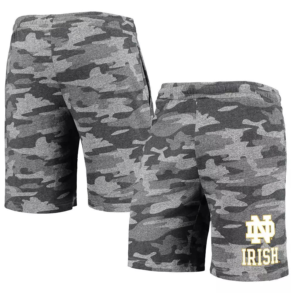 Men's Concepts Sport Charcoal/Gray Notre Dame Fighting Irish Camo Backup Terry Jam Lounge Shorts,  Product Image