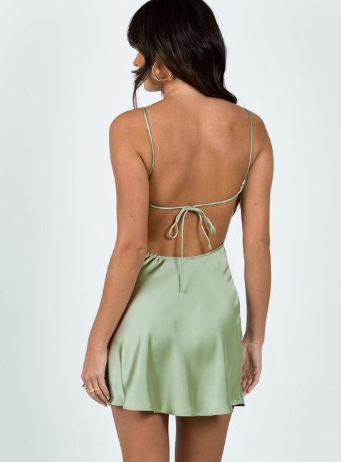 Clemence Mini Dress Sage Product Image