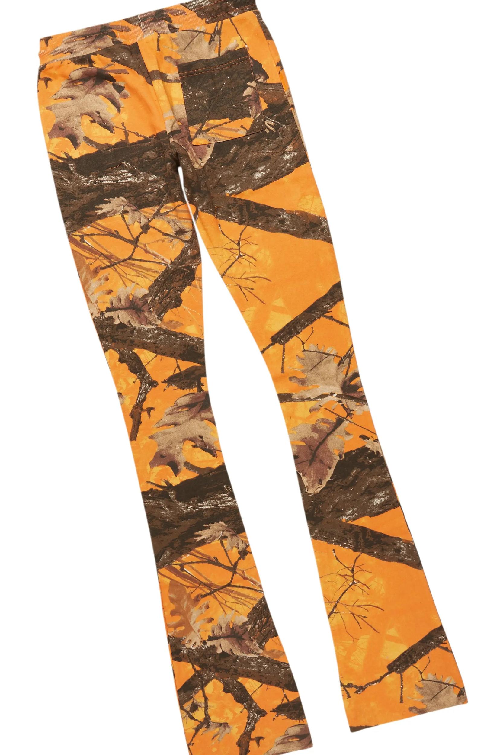 Tabby Orange Graphic Stacked Flare Track Set Male Product Image