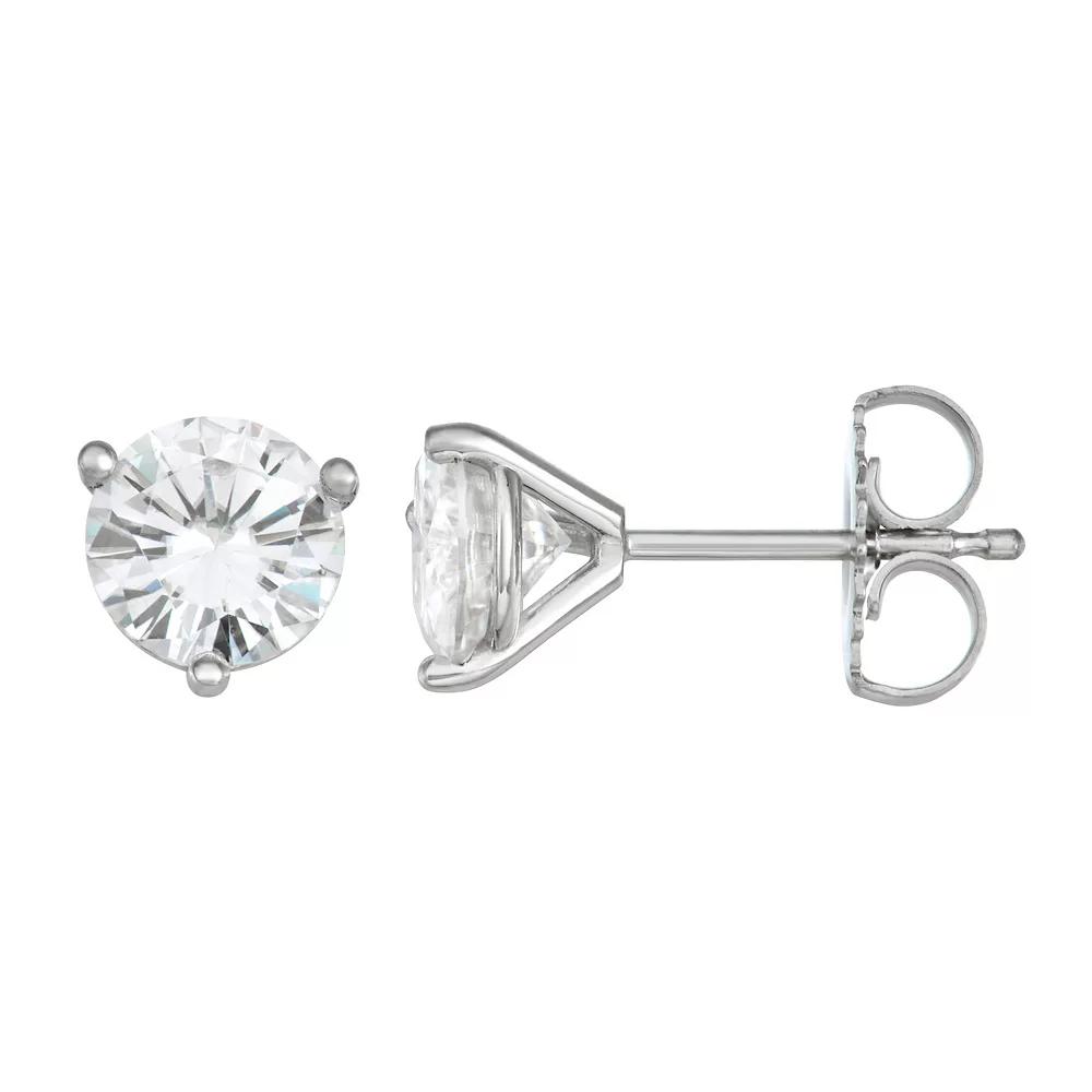 Charles & Colvard 14k White Gold 1 5/8 Carat T.W. Lab-Created Moissanite Martini Stud Earrings, Women's Product Image