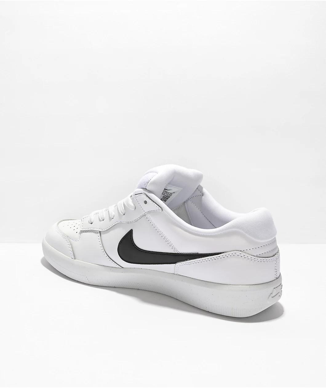 Nike SB Force 58 White & Black Leather Skate Shoes Product Image
