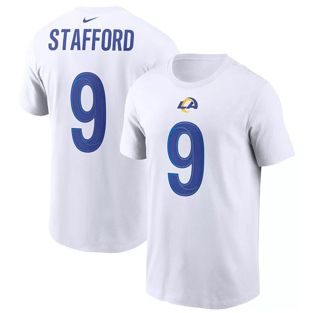 Men's Nike Matthew Stafford White Los Angeles Rams Name & Number T-Shirt, Size: Small Product Image