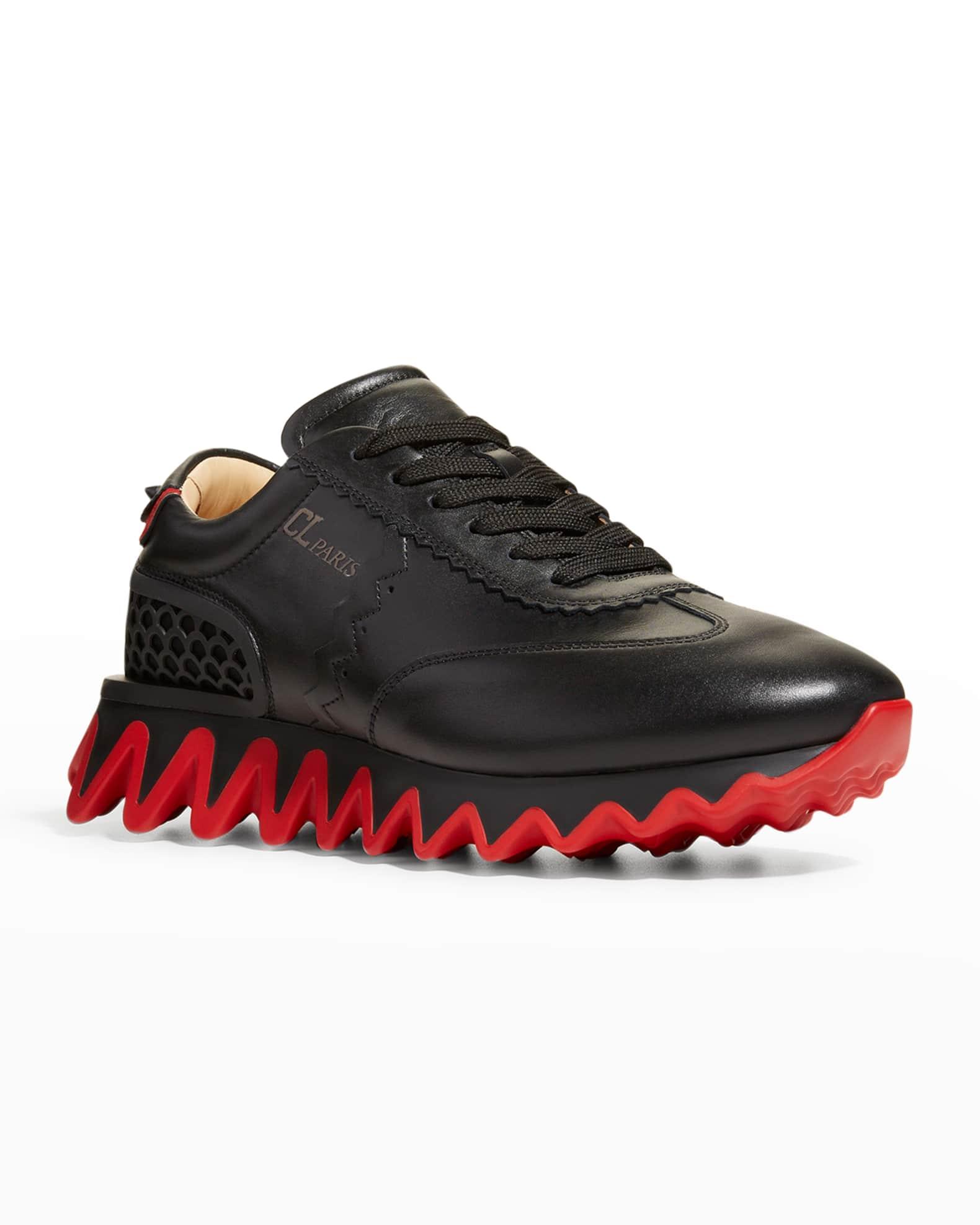 Men's Loubishark Flat Leather Red-Sole Runner Sneakers Product Image