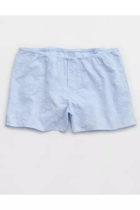 Aerie Off-Duty Embroidered Cotton Boxer Women's Product Image