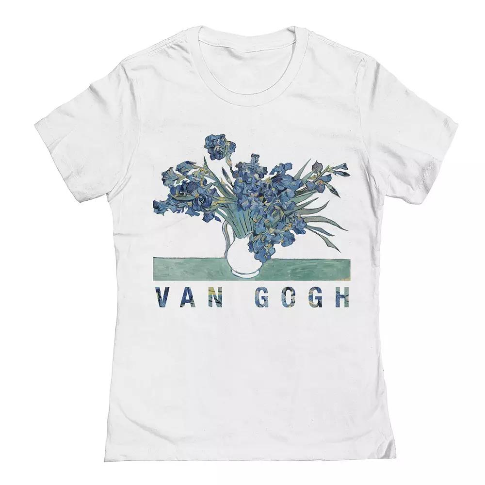 Junior's Blue Flowers Womens Graphic Tee, Girl's, Size: Small, White Product Image