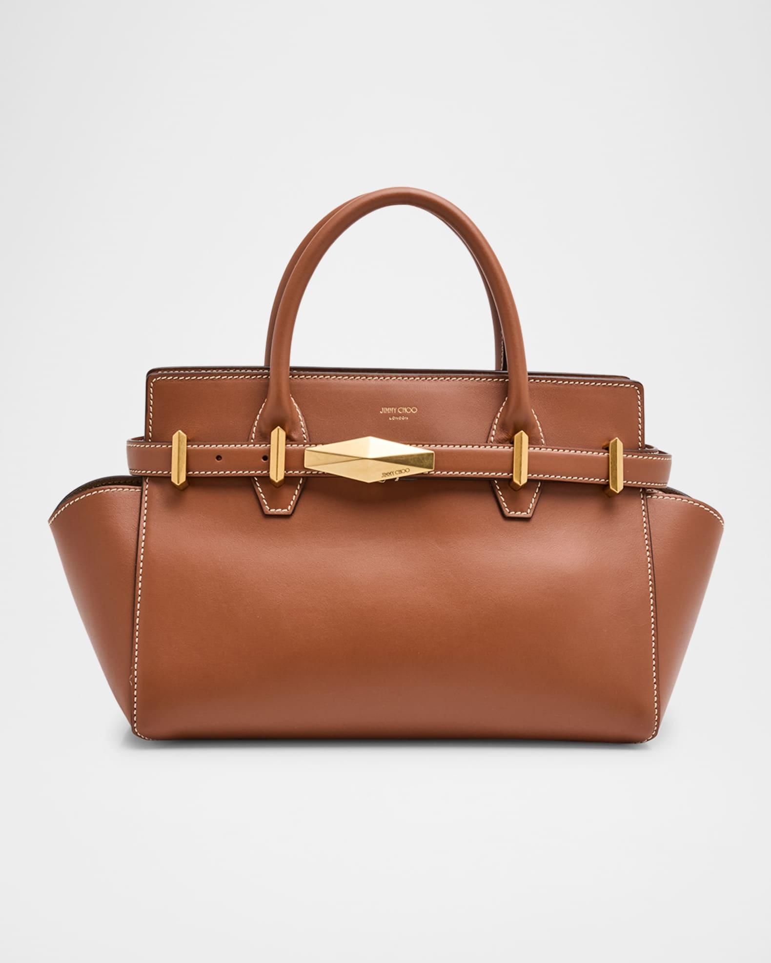 Small Diamond Belted Leather Top-Handle Bag Product Image