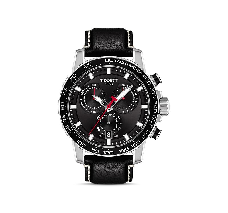 Tissot Supersport Black Leather Strap Chronograph Watch Product Image