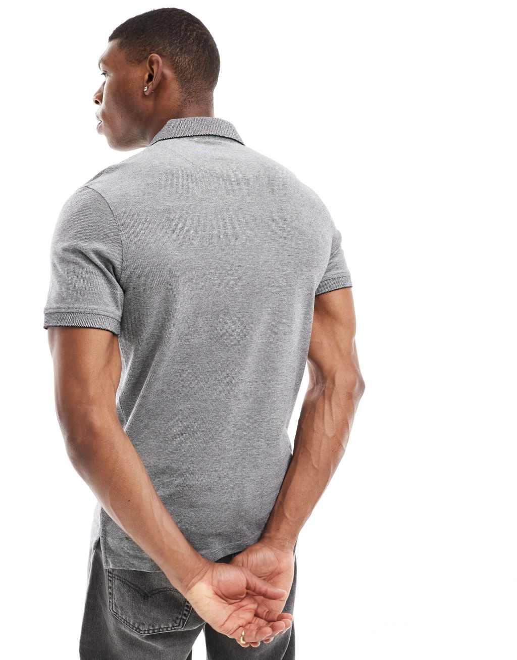 Jack & Jones pique polo in gray Product Image