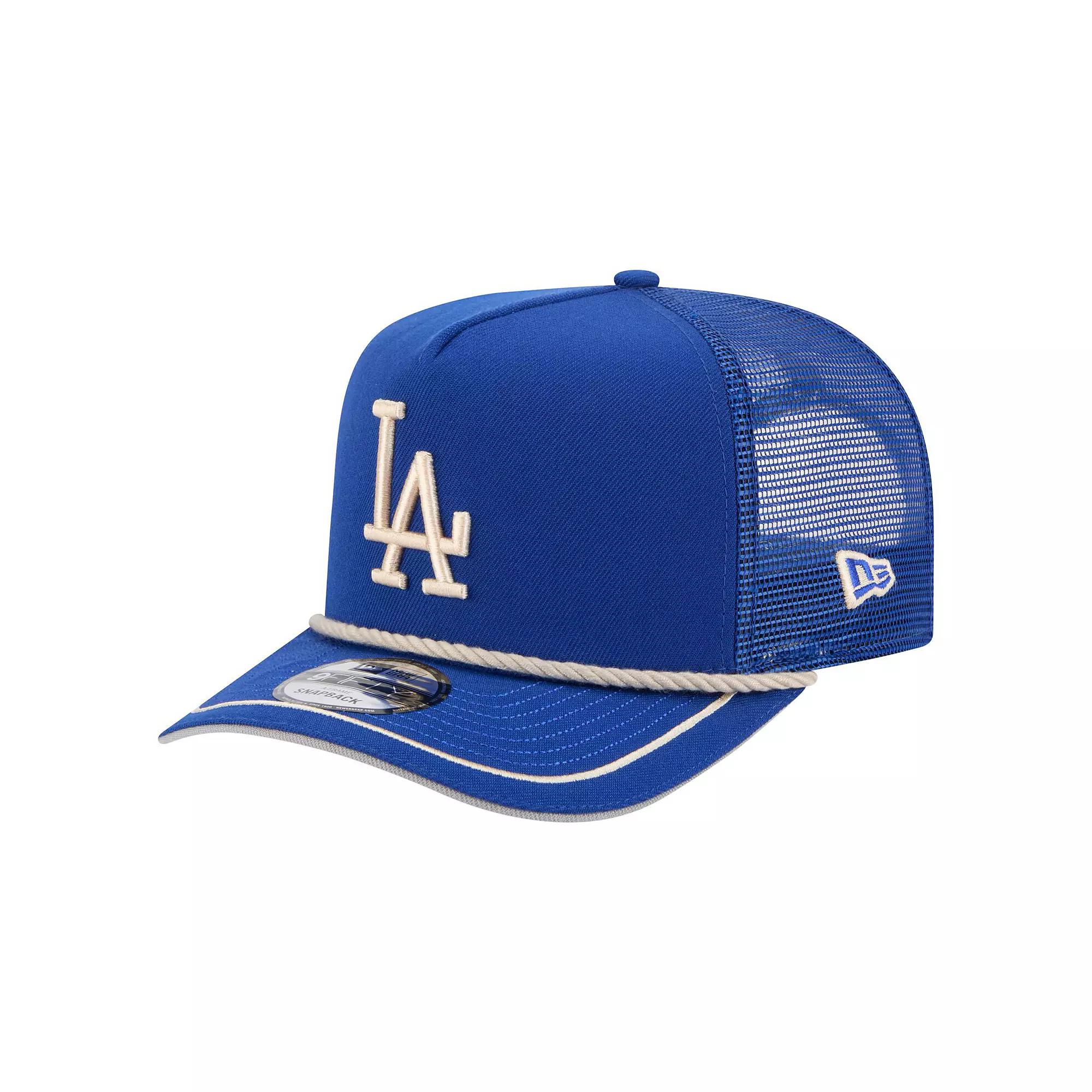 Men's New Era Royal Los Angeles Dodgers Vintage Rope Trucker A-Frame 9FIFTY Adjustable Hat, Blue Product Image