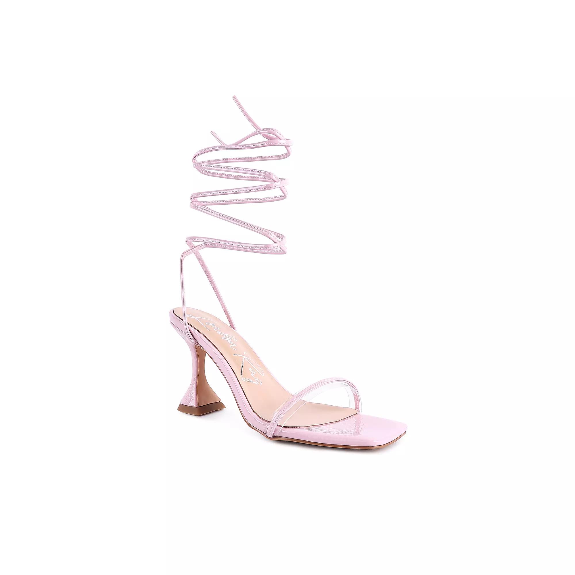 London Rag Biten Berry Spool Women's Heeled Lace-Up Sandal,  Product Image