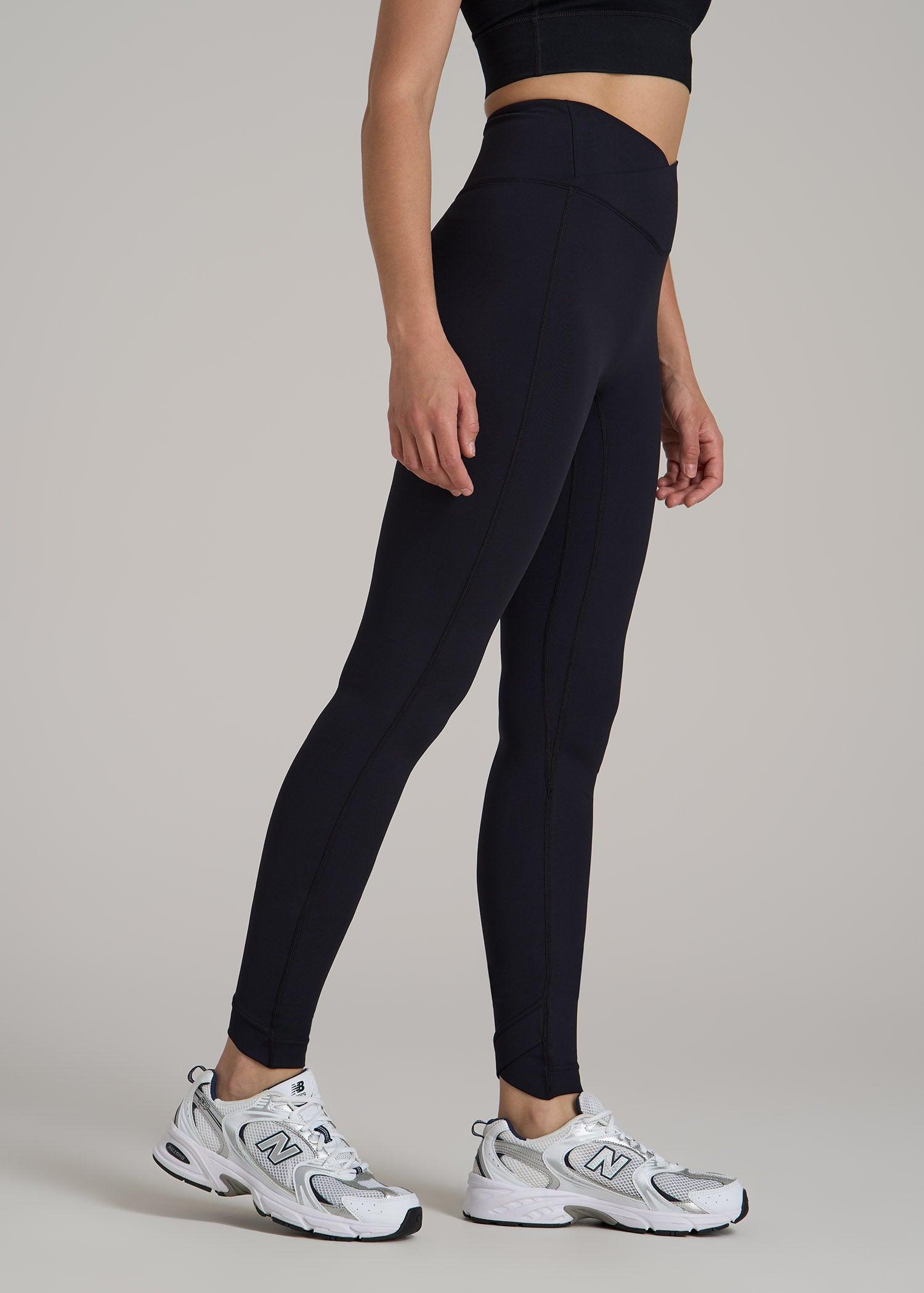Balance Cross Over Leggings for Tall Women in Black Female Product Image