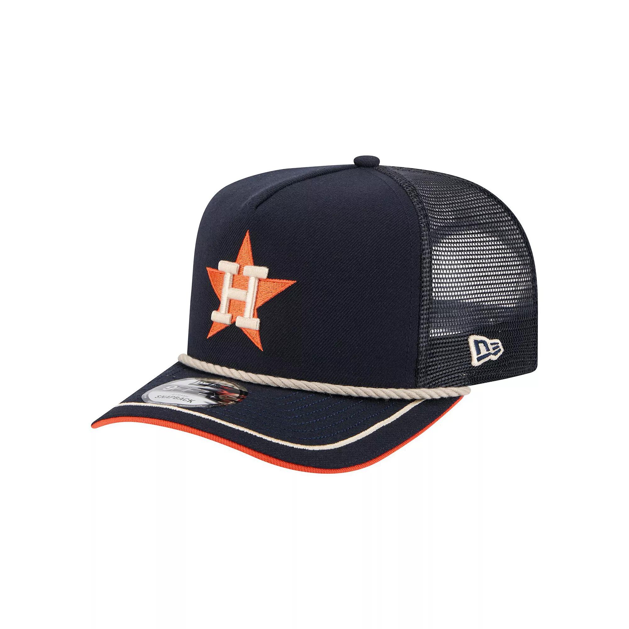 Men's New Era Navy Houston Astros Vintage Rope Trucker A-Frame 9FIFTY Adjustable Hat, Blue Product Image