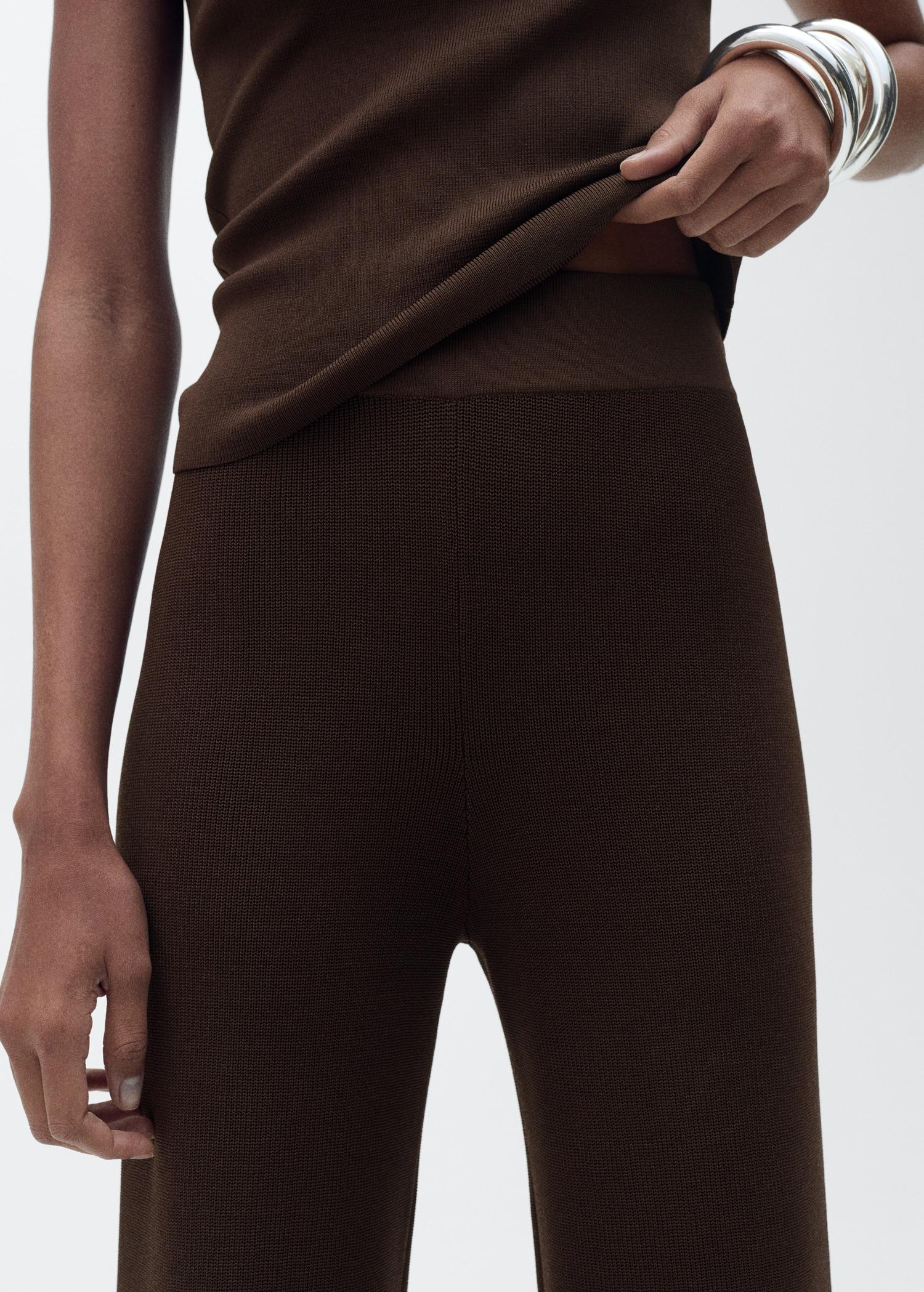 Straight knitted trousers - Women | MANGO USA Product Image