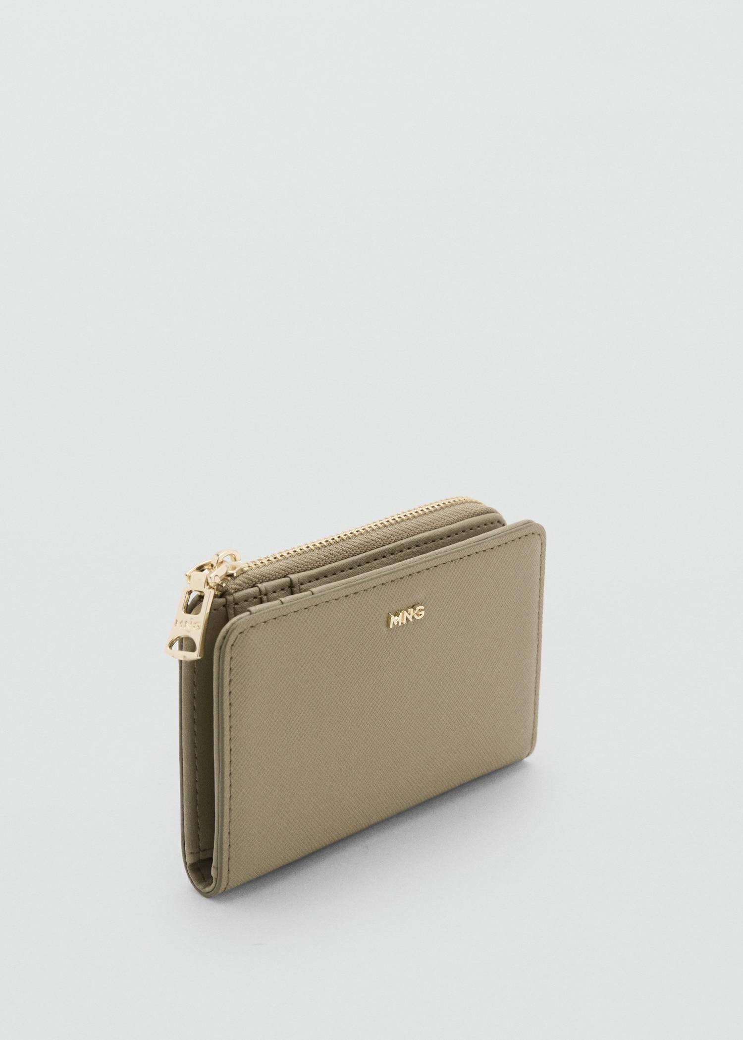 Safiano-effect wallet with flap - Women | MANGO USA Product Image