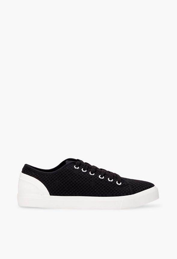 JustFab Margaux Platform Loafer Pump Womens Black/ White Size 8.5 Product Image