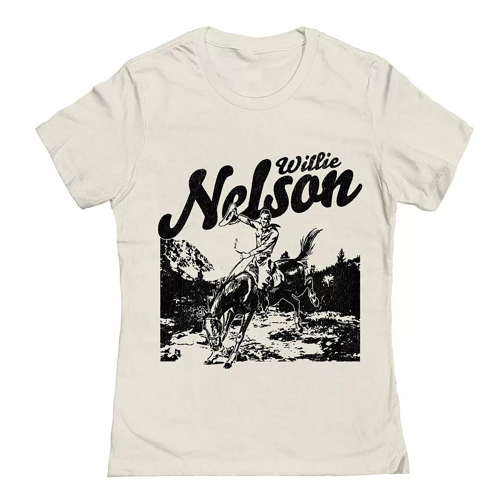 Junior's Willie Nelson Cowboy Stencil Graphic Tee, Women's,  Product Image
