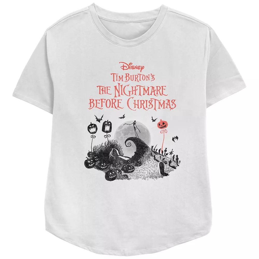 Disney's The Nightmare Before Christmas Halloween Title Logo Women's Relaxed Fit Graphic Tee,  Product Image