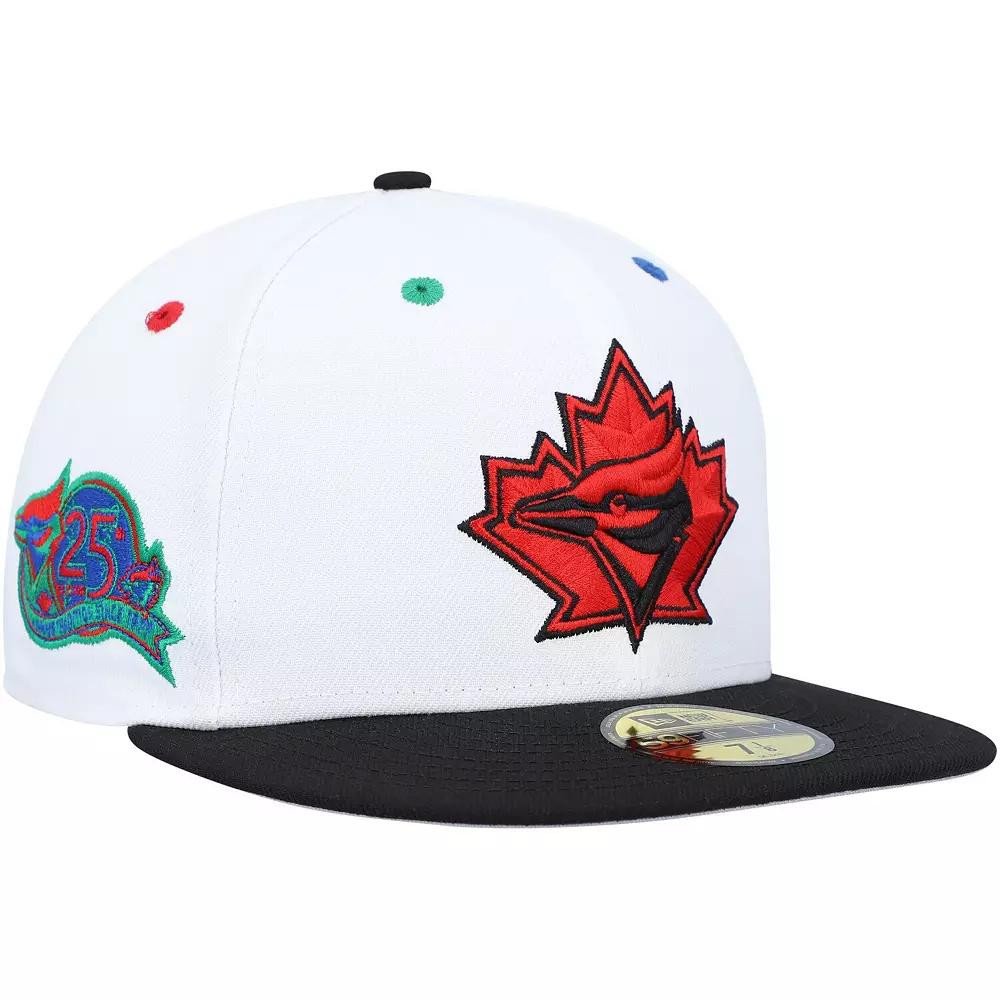 Men's New Era White/Black Toronto Blue Jays 25th Anniversary Primary Eye 59FIFTY Fitted Hat,  Product Image