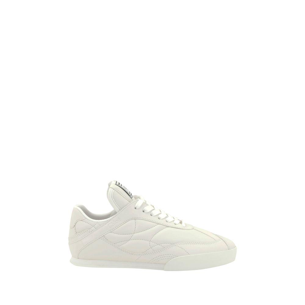 CHLOÉ Womens Chloe Kick Brand-patch Leather Low-top Trainers In White Product Image