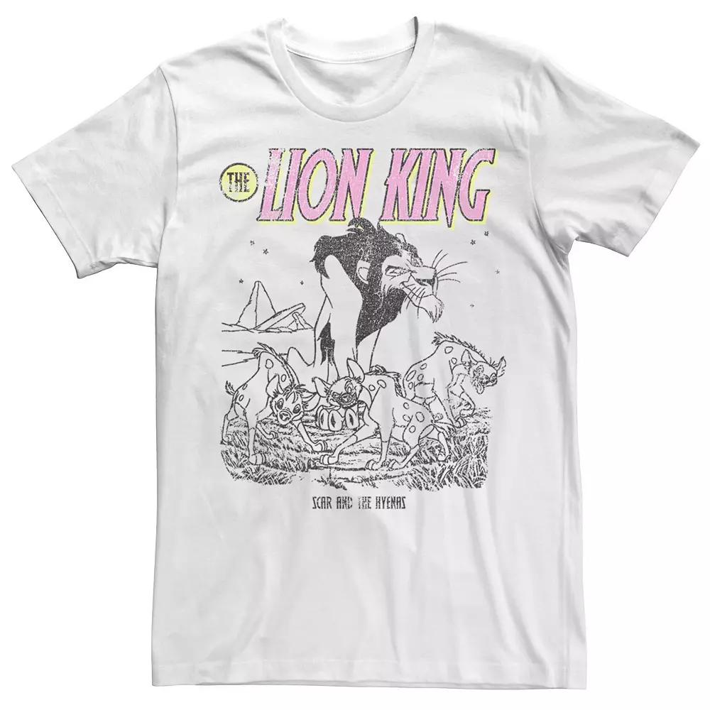 Men's Disney's The Lion King Distressed Scar and Hyenas Tee, Size: Large, White Product Image