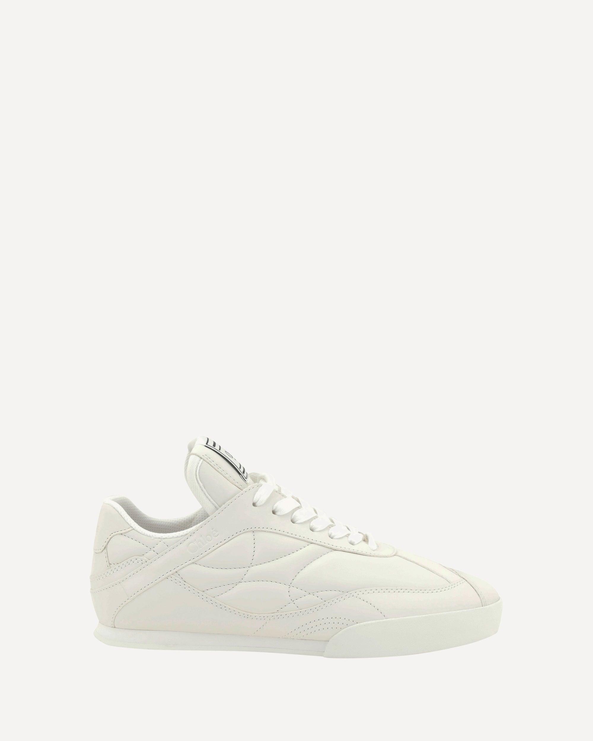 CHLOÉ Womens Chloe Kick Brand-patch Leather Low-top Trainers In White Product Image