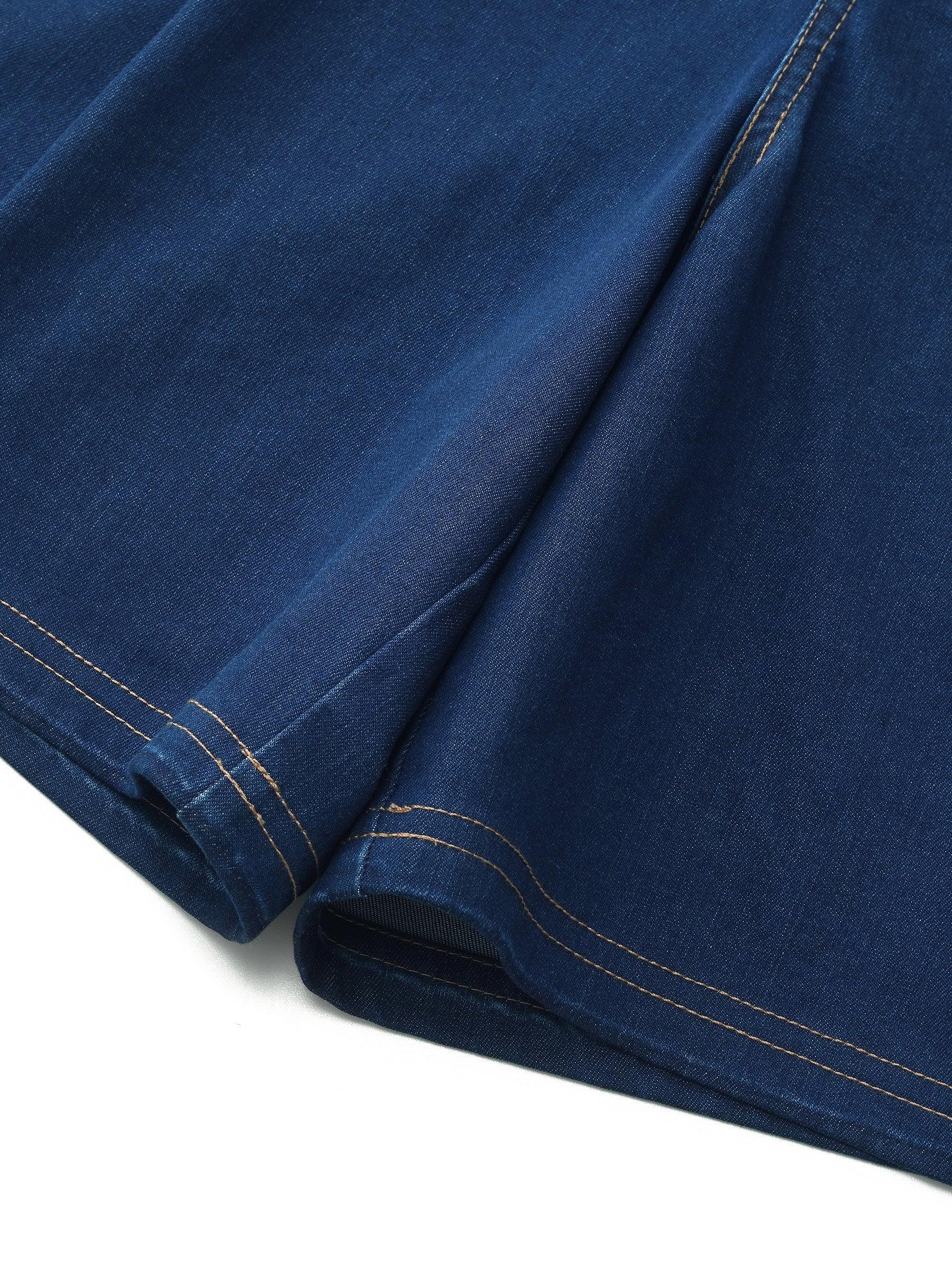 Denim Stretch Adjustable High-Waisted Women Shorts Product Image