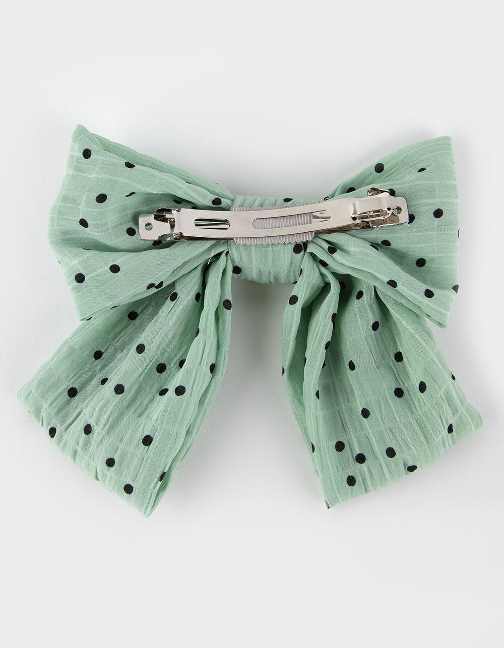 FULL TILT Polka Dot Bow Clip - GREEN Product Image