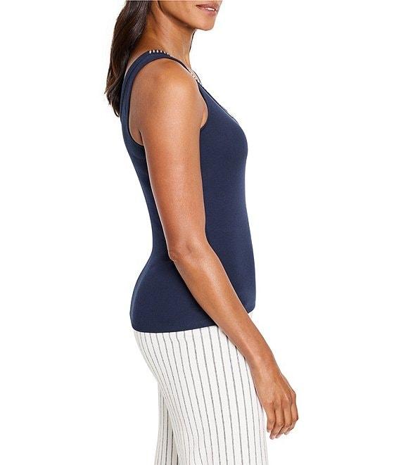 NIC + ZOE Shimmer Trimmed Scoop Neck Sleeveless Tank Product Image