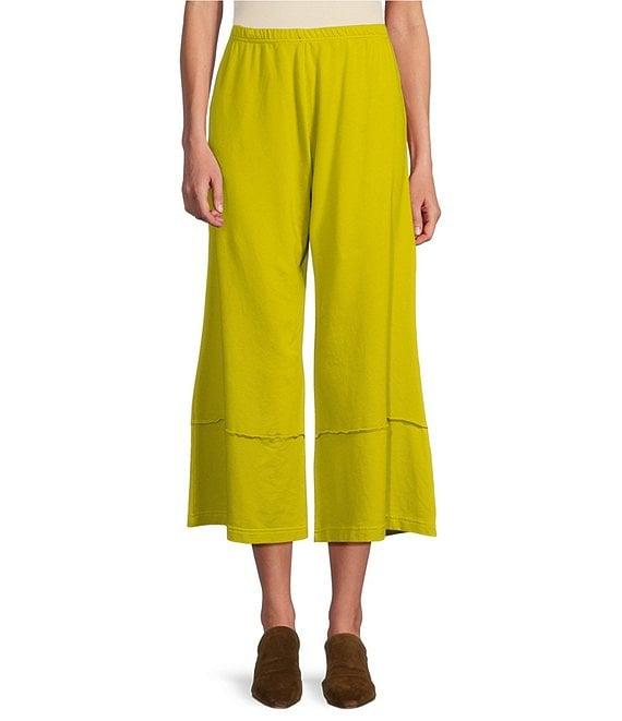 Bryn Walker Bamboo French Terry Elastic Waist Flare Leg Crop Pants Product Image