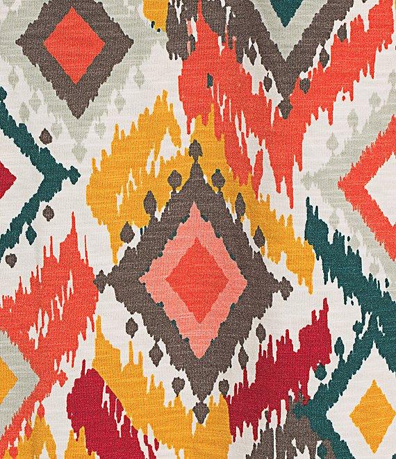 Multiples Slub Knit Diamond Multi V-Neck 3/4 Dolman Sleeve Top Product Image