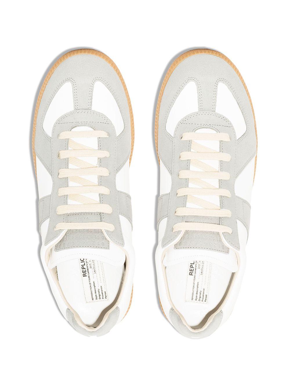 MAISON MARGIELA Replica Leather And Suede Sneakers In White Product Image