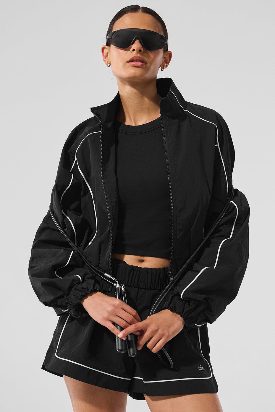 Motivate Full-Zip Track Jacket - Black/White Product Image