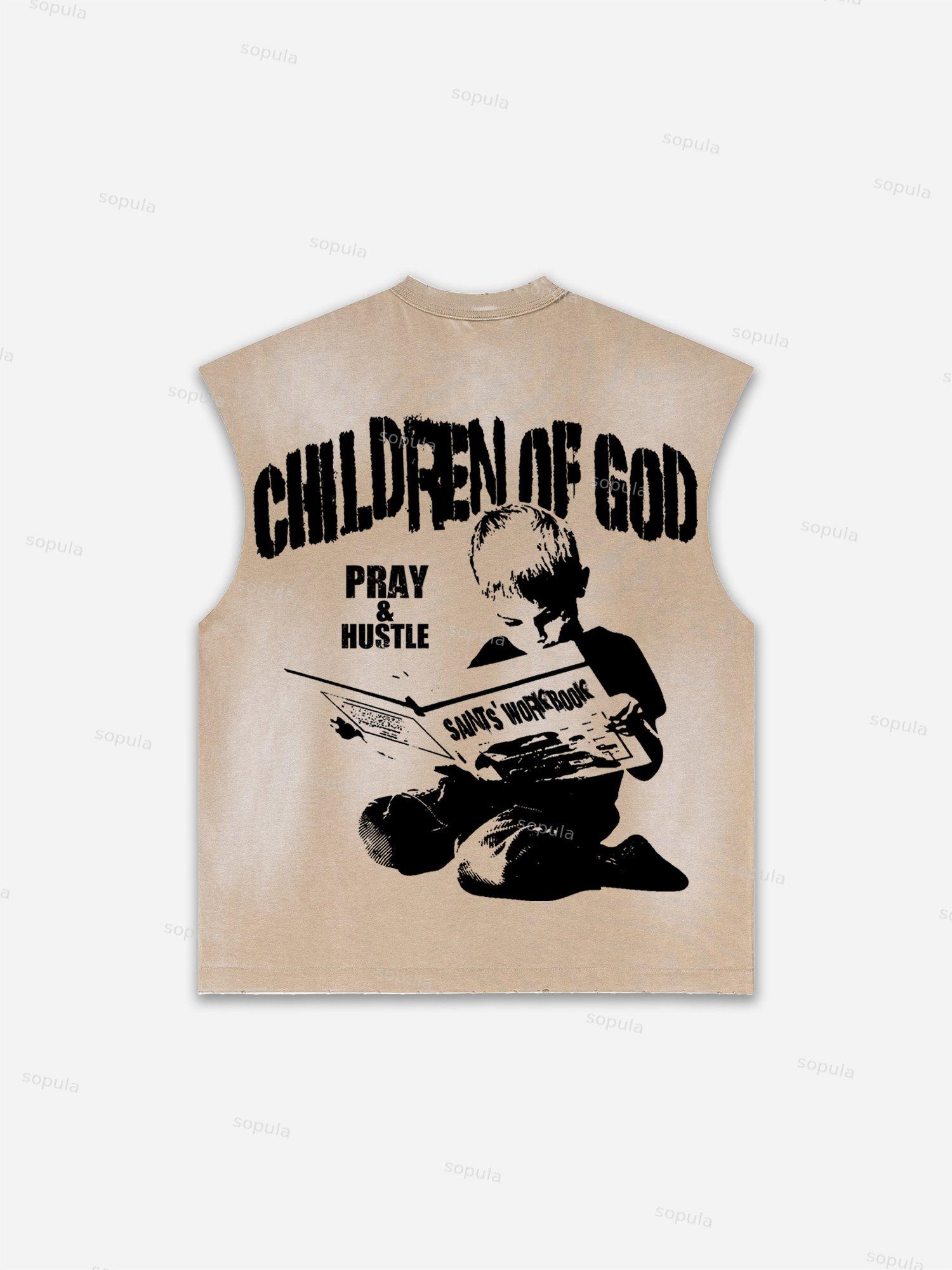 Basketball Dreams Boys Print Distressed Tank Top Product Image