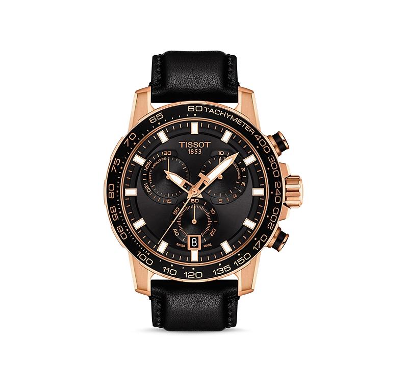 Tissot Supersport Black Leather Strap Chronograph Watch Product Image