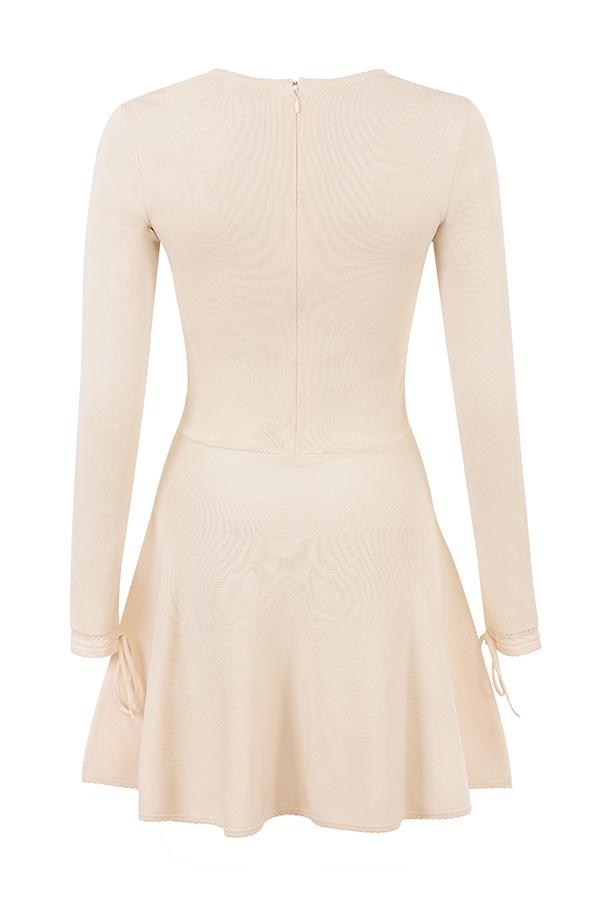 Caprice  cream dainty knit mini dress Product Image