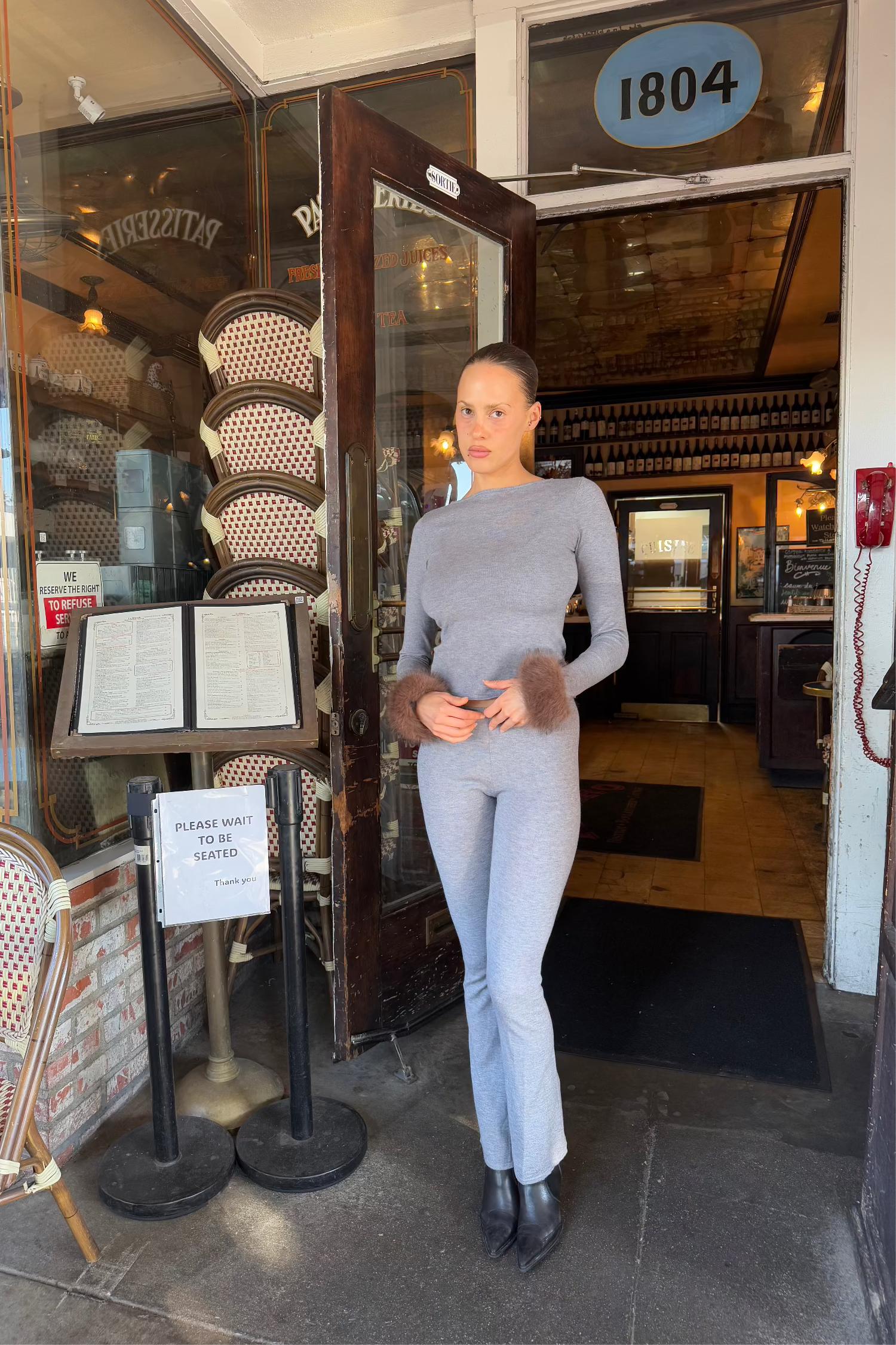 AMELIA TOP - HEATHER GREY Product Image