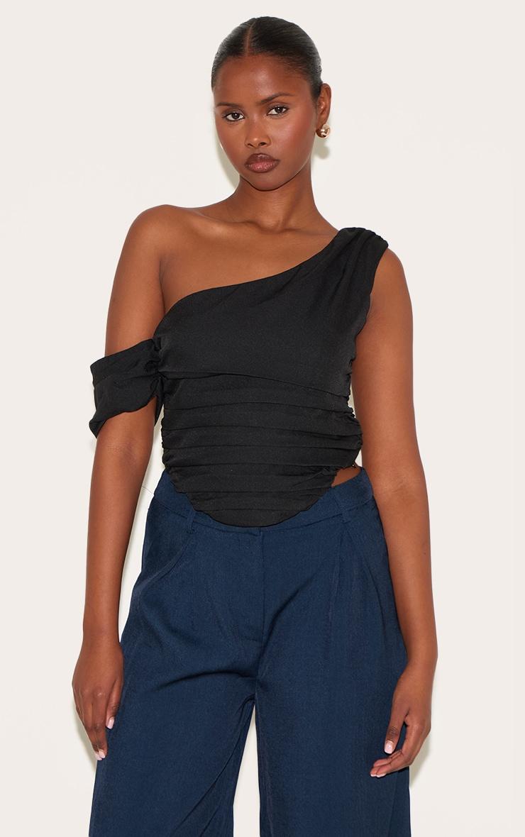 Black Woven Drape Corset Product Image