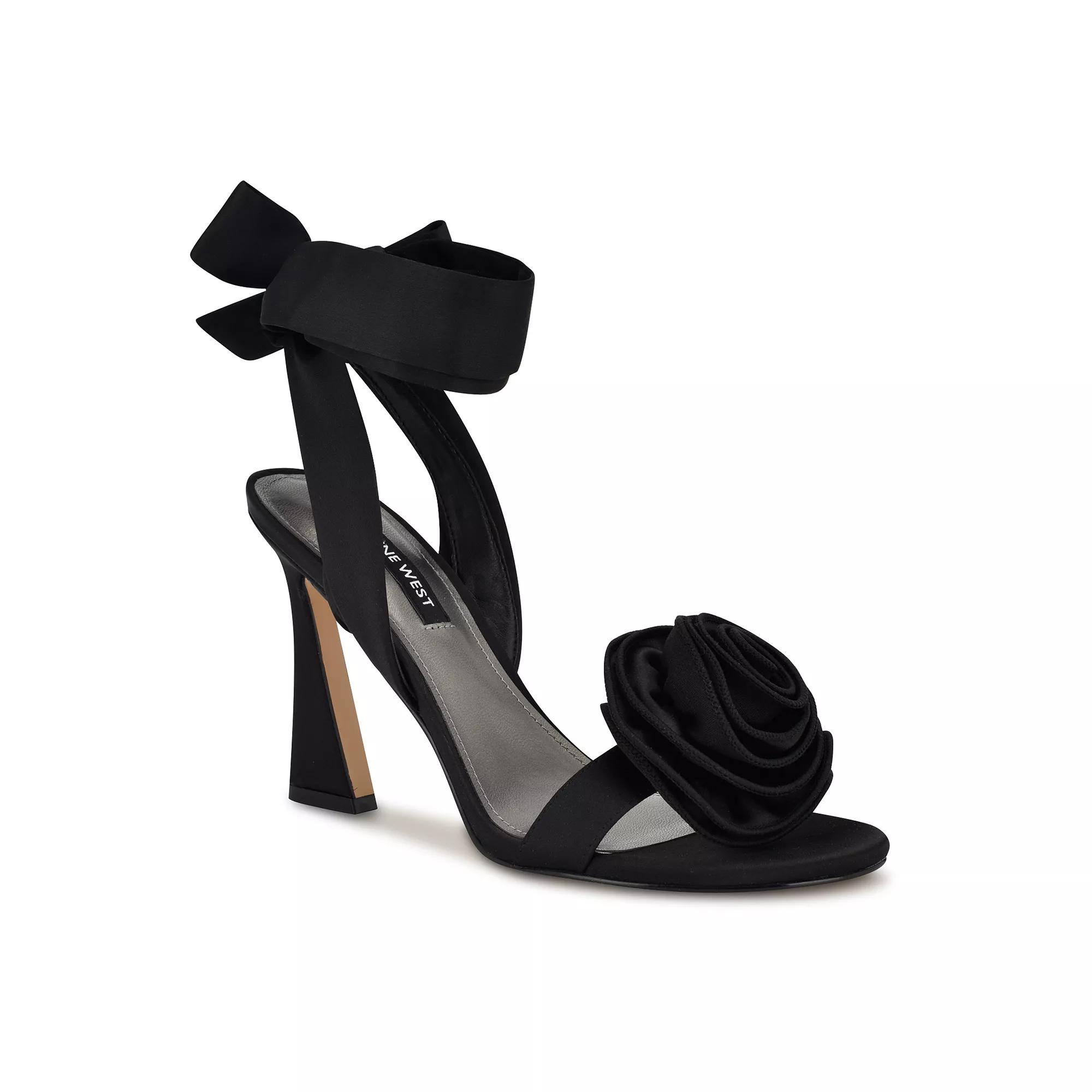 Nine West Krave Women's Dress Sandals, Size: 9.5, Black Satin Product Image