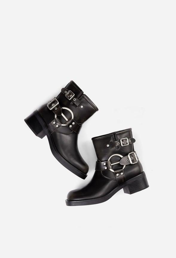 Faux Leather Moto-Inspired Comfort Boots Product Image