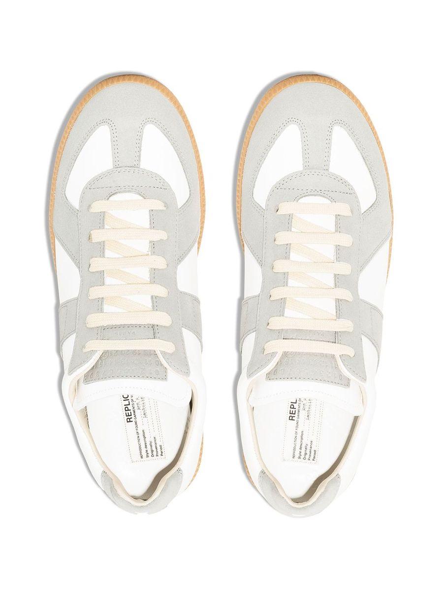 MAISON MARGIELA Replica Leather And Suede Sneakers In White Product Image