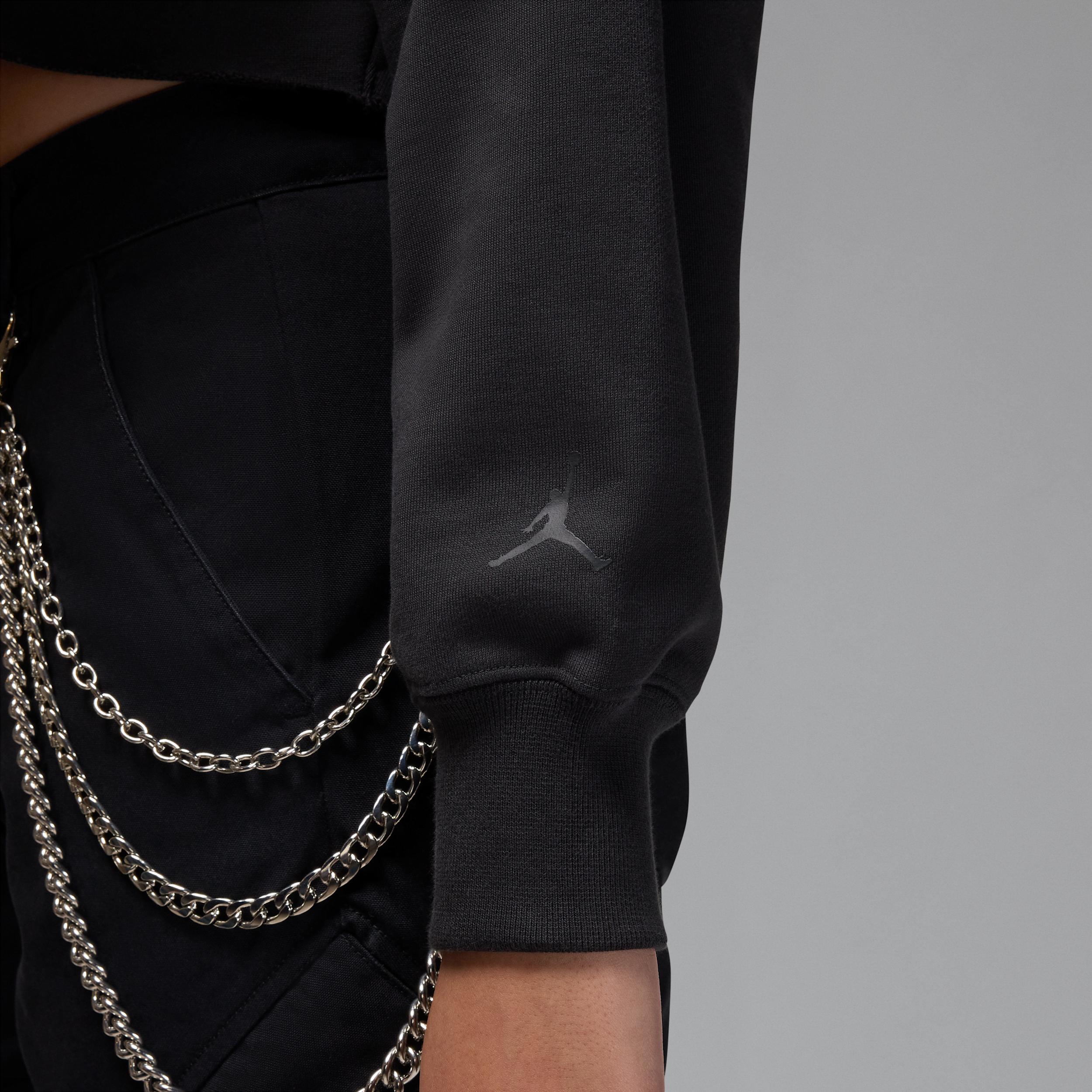 Women's Jordan Flight Fleece Cropped Satin-Lined Hoodie Product Image