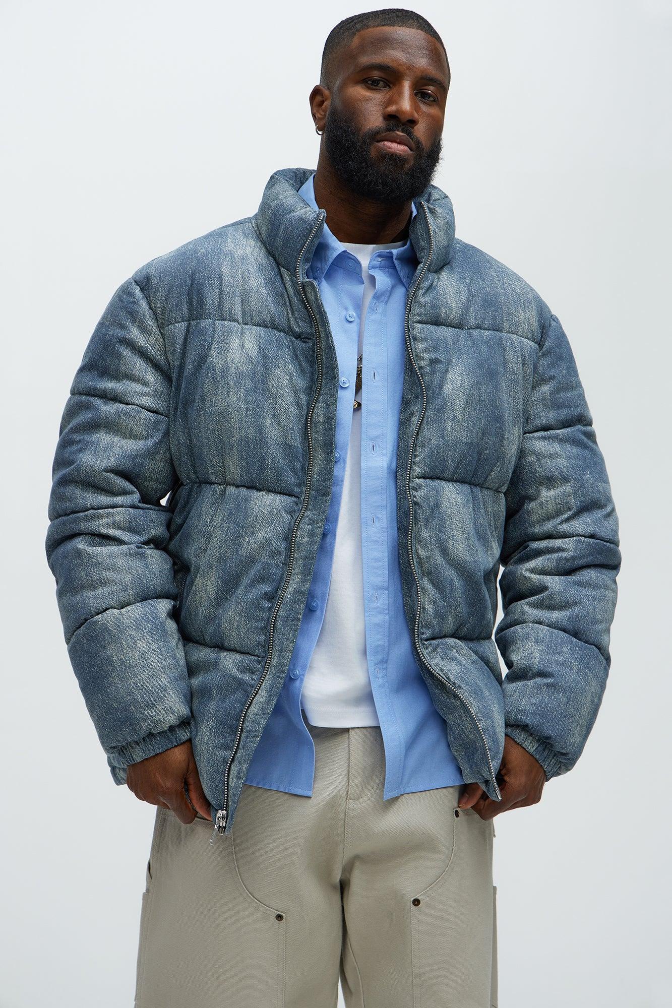 Inwood Printed Denim Puffer - Blue/combo Male Product Image