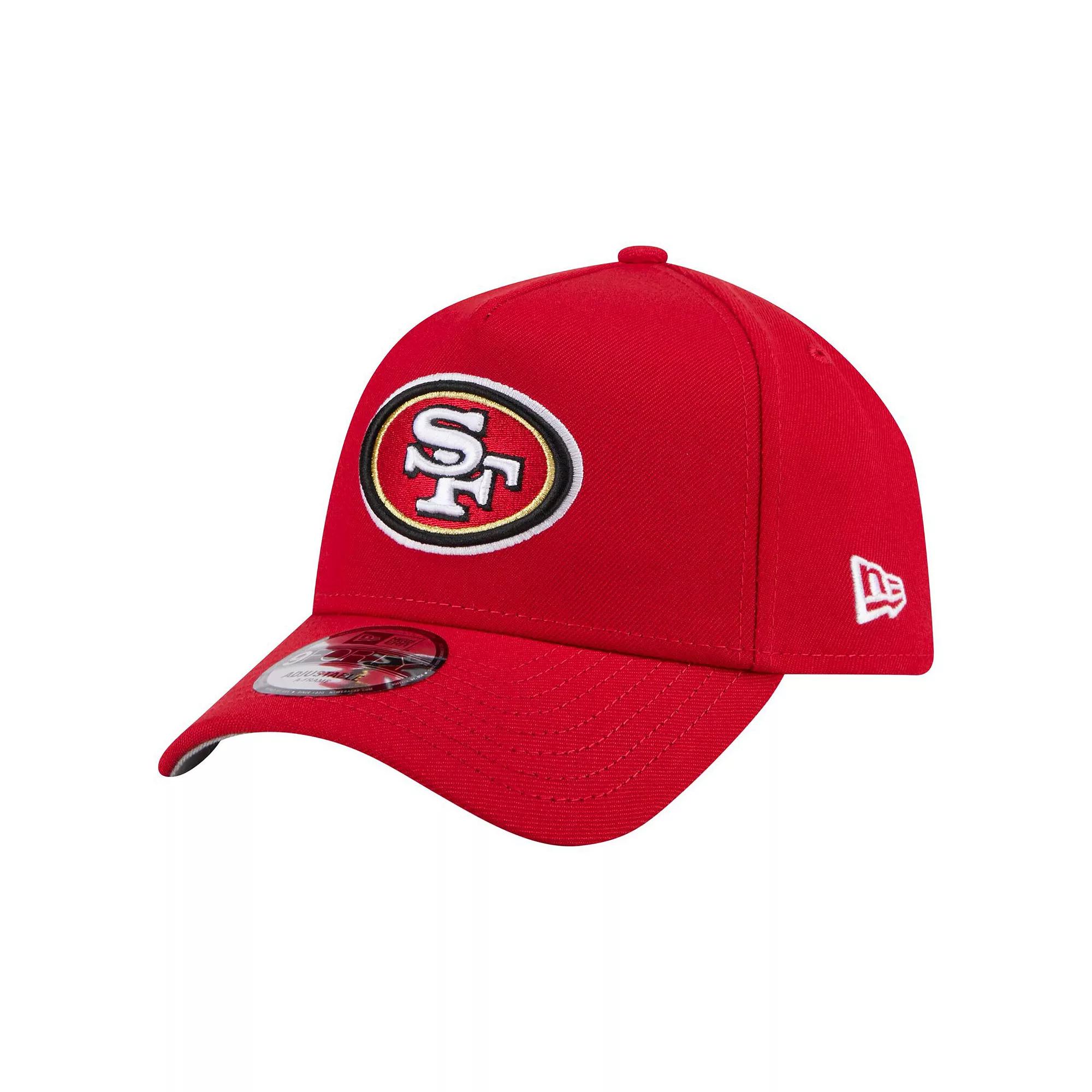 Men's New Era Scarlet San Francisco 49ers A-Frame 9FORTY Adjustable Hat, Red Product Image