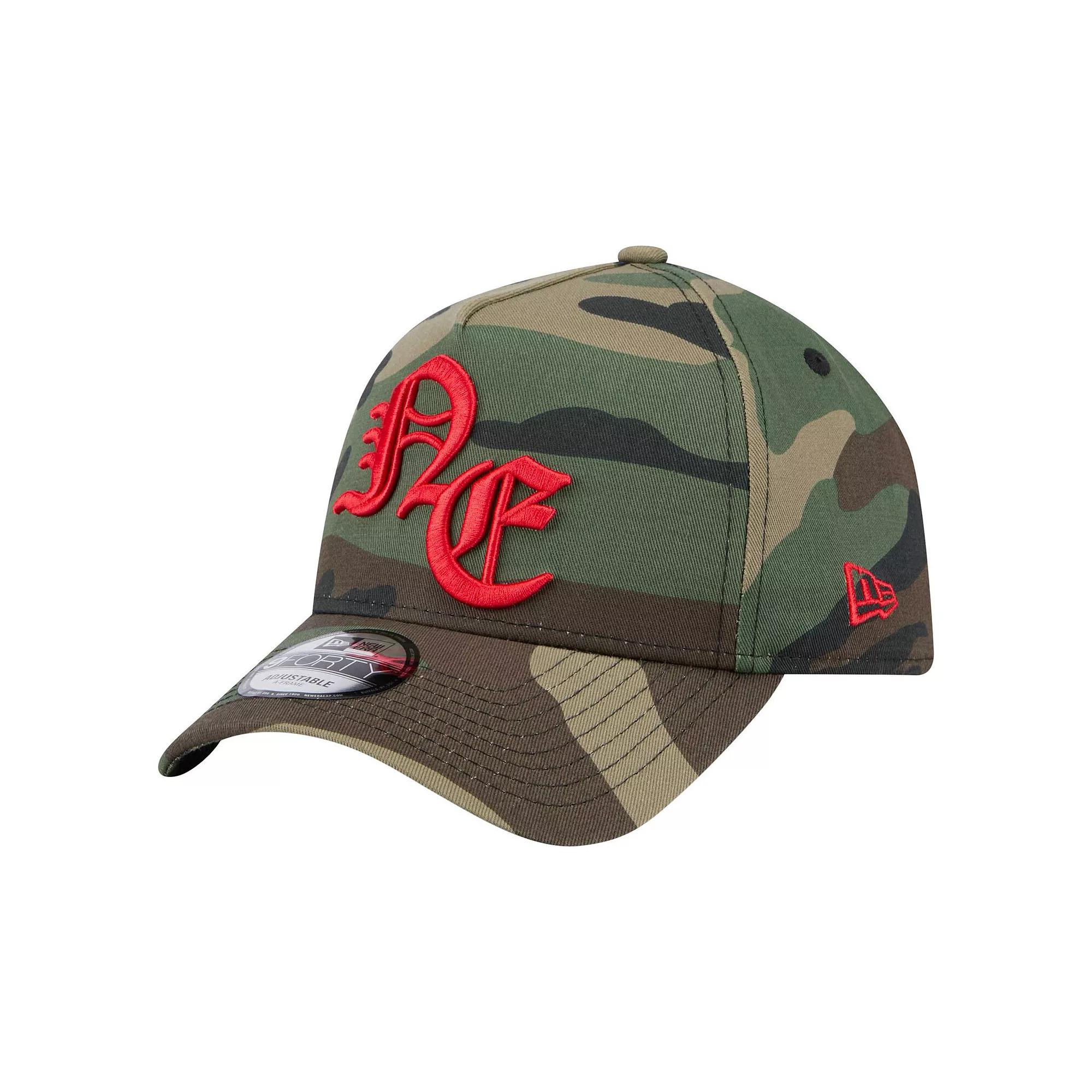 Men's New Era Camo New England Patriots Mystic Camo A-Frame 9FORTY Adjustable Hat, Green Product Image