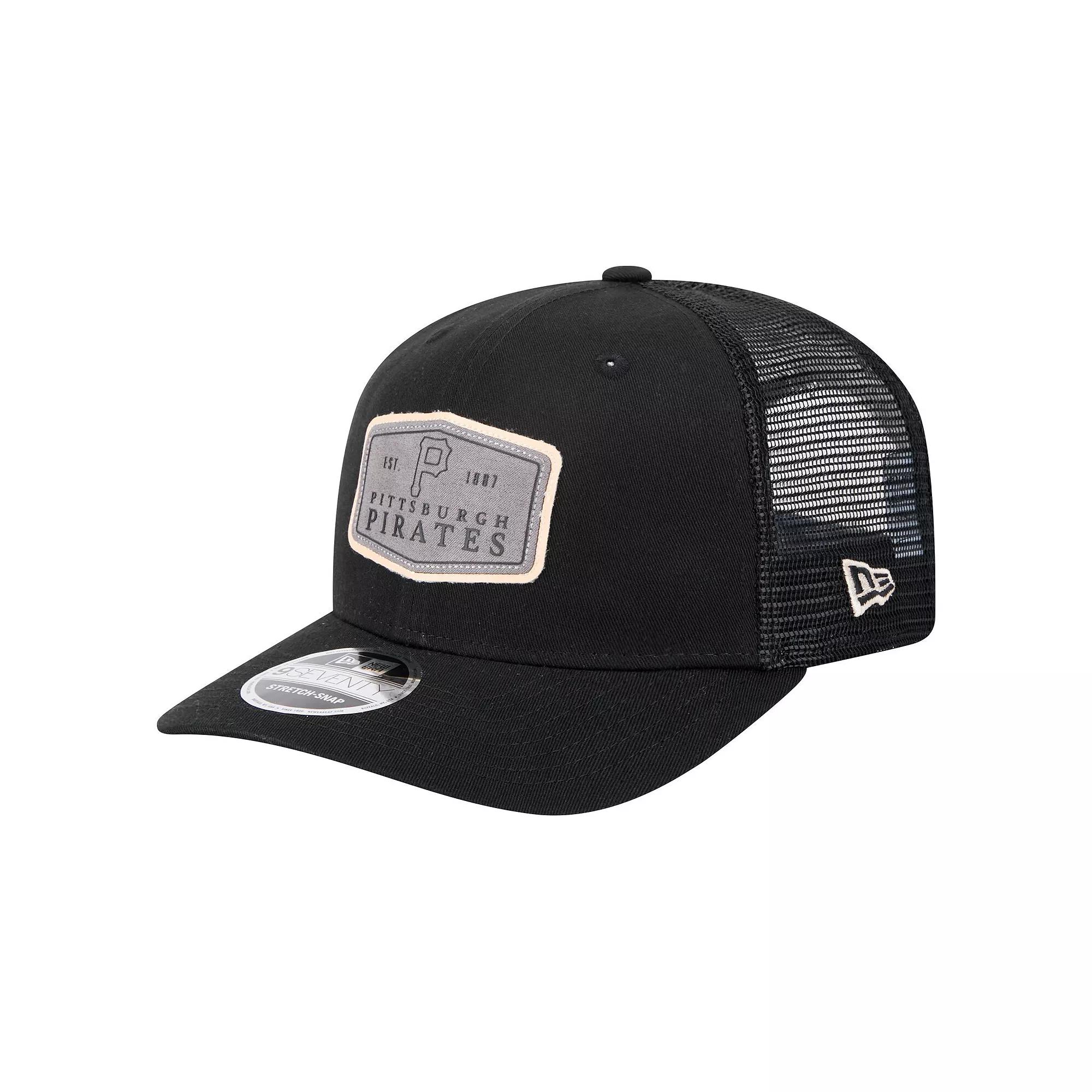 Men's New Era Gray Pittsburgh Pirates Labeled 9SEVENTY Stretch-Snap Adjustable Hat, Grey Product Image