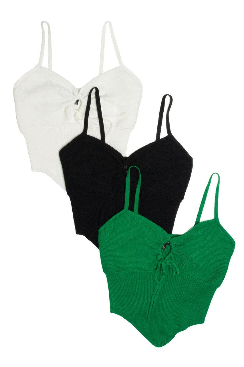 White Knit Hanky Hem Cami Product Image