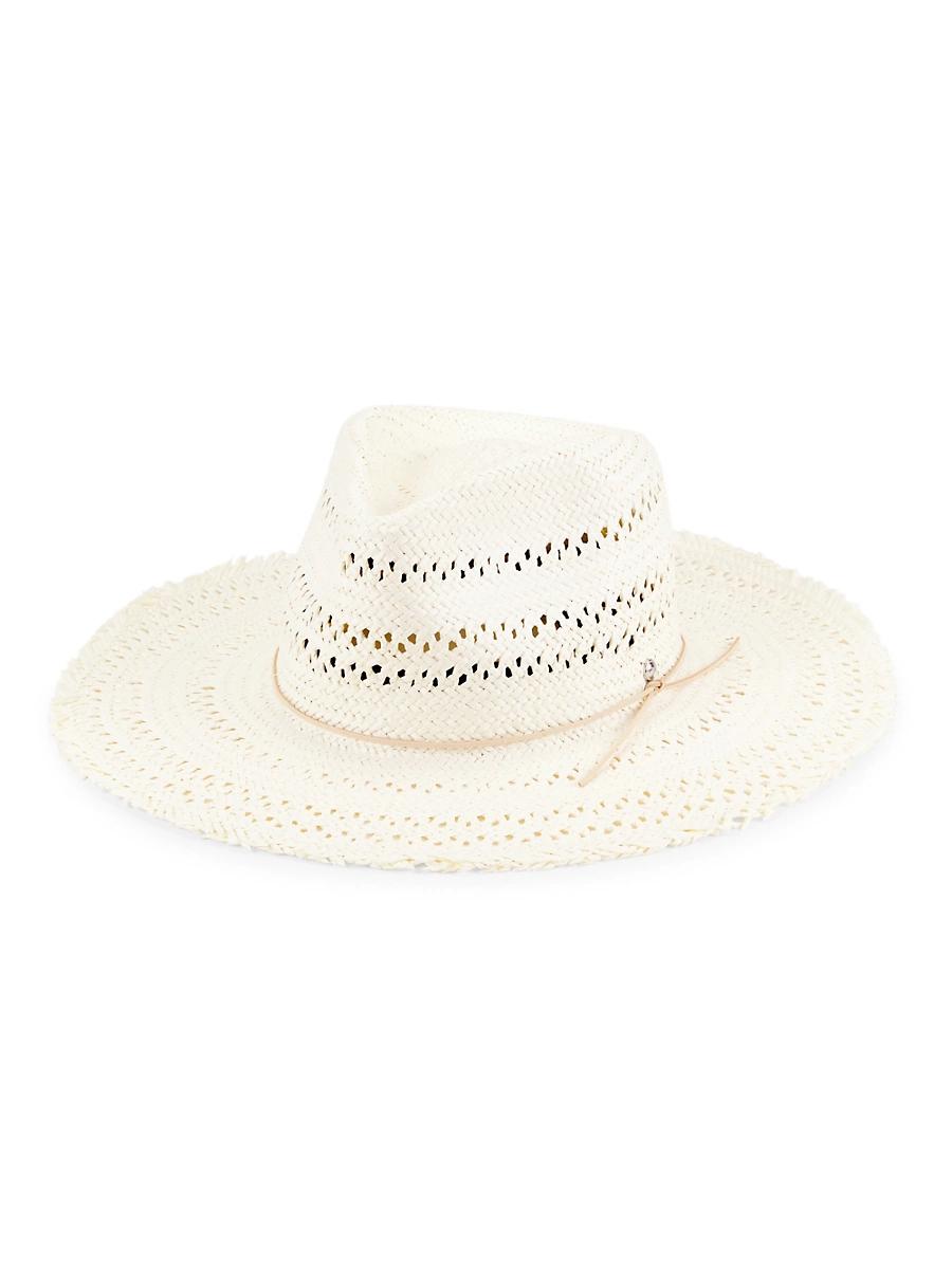 Womens Elle Perforated Straw Fedora Product Image